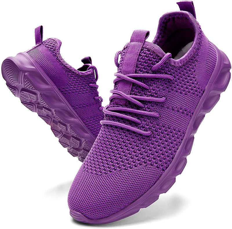 Women’s Sneakers – Soft Knit Upper – Cushioned Sole – Breathable – Low Top Fit