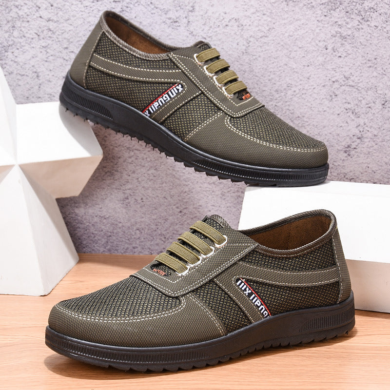 Men’s Slip-On Shoes – Breathable Canvas – Low-Top – Lightweight Everyday Wear