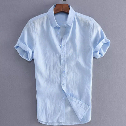 Men’s Short Sleeve Shirt – 100% Cotton – Relaxed Fit – Button-Down Collar Casual Wear