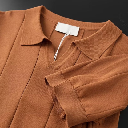 Oliver Ribbed Collared V-Neck Polo Shirt | Regular Fit Short Sleeve Polo Shirt