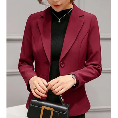 Women’s Blazer – Tailored Fit – Woven Fabric – Single Button Professional Wear