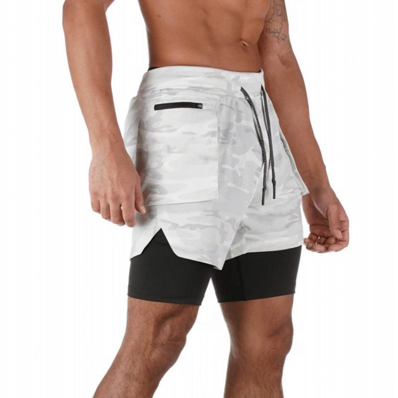 Men’s Athletic Shorts – Dual Layer – Compression Inner – Mid-Thigh
