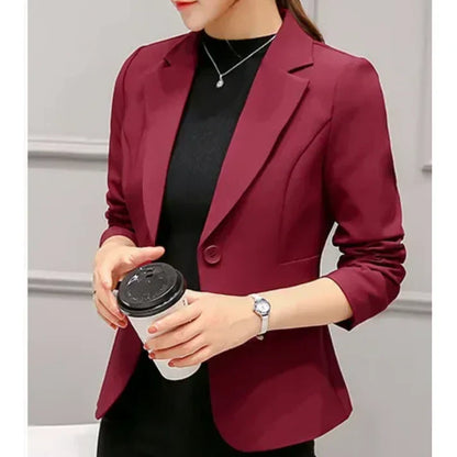 Women’s Blazer – Tailored Fit – Woven Fabric – Single Button Professional Wear