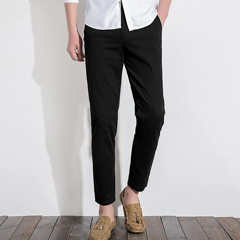 Men’s Chino Pants – Slim Fit – 100% Cotton – Tailored Look – Full Length