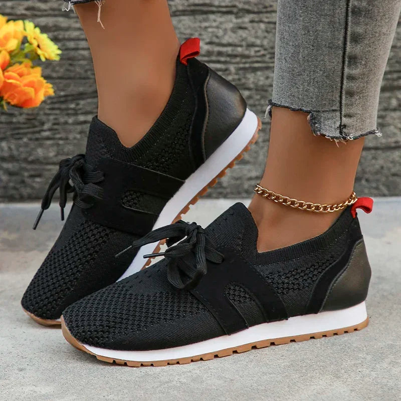 Women’s Sneakers – Knit Upper – Streamlined Fit – Breathable Casual Comfort