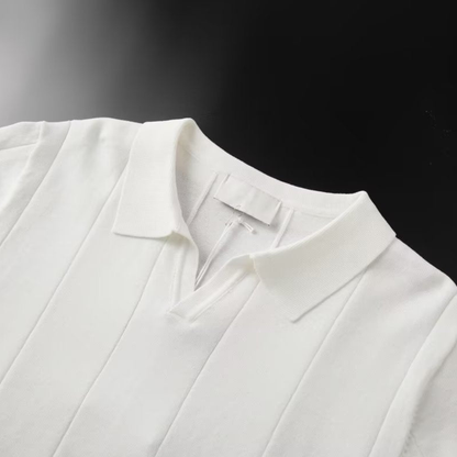 Oliver Ribbed Collared V-Neck Polo Shirt | Regular Fit Short Sleeve Polo Shirt