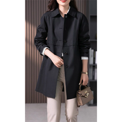 Women’s Trench Coat – Tailored Fit – Mid-Weight Fabric – Single Breasted – Mid-Thigh Length