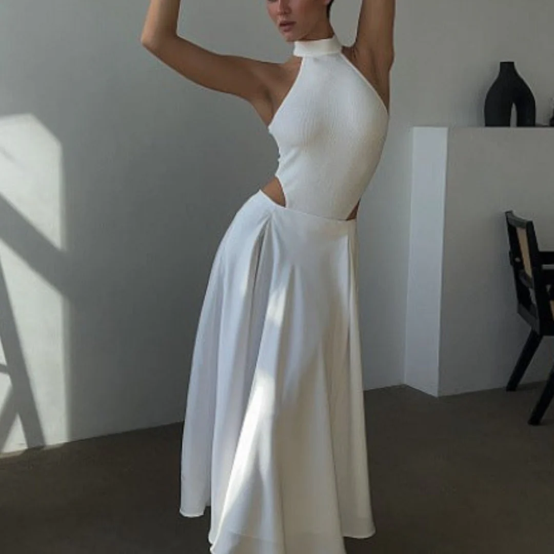 Women’s Maxi Skirt – High Waist – Flowy A-Line – Drapey Elegant Fit – Full Length
