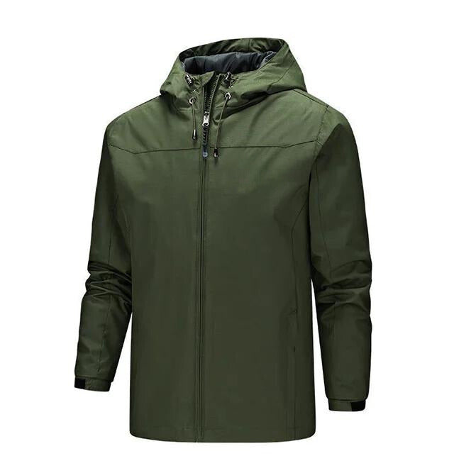 Men’s Rain Jacket – Water-Resistant – Regular Fit – Hooded – Adjustable Cuffs