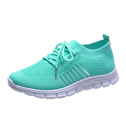 Women’s Sneakers – Breathable Mesh – Sock-Like Fit – Cushioned Sole – Lace-Up Design
