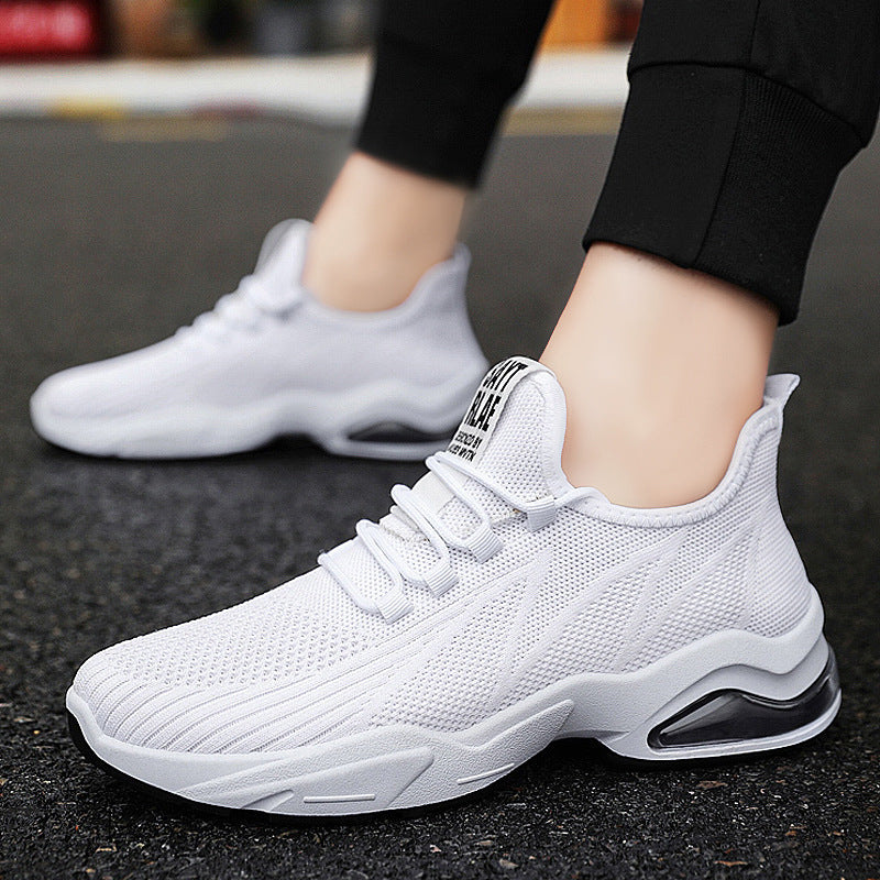 Men’s Athletic Sneakers – Flyknit Upper – Air Cushion Sole – Lightweight Breathable Fit