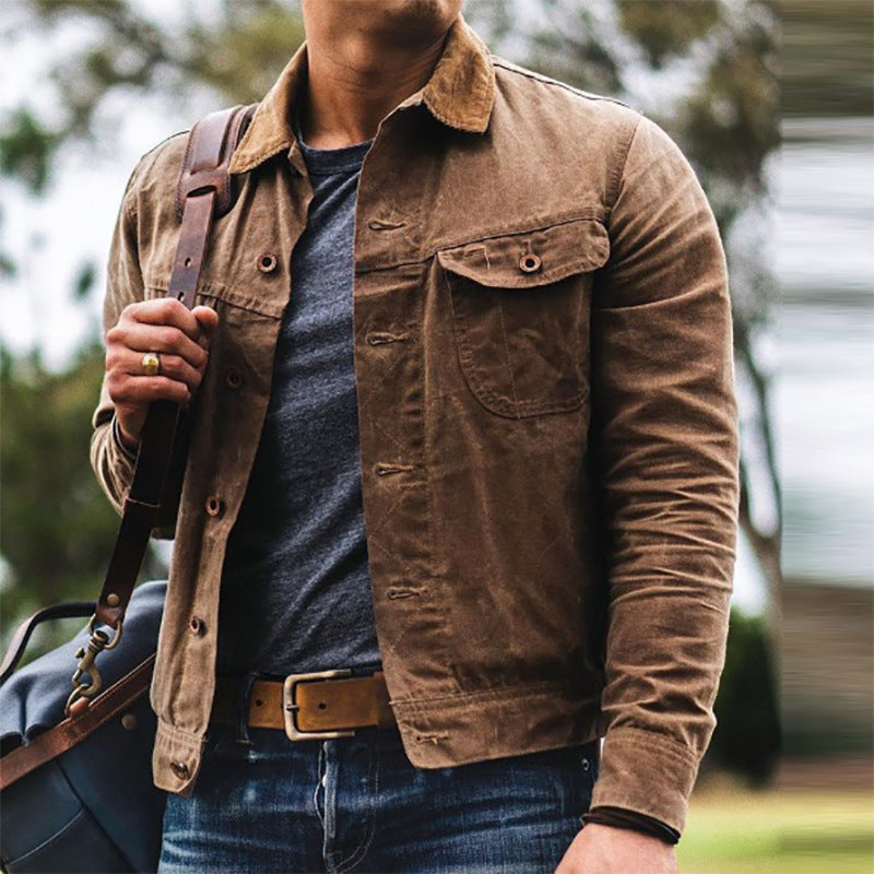Men’s Casual Jacket – Standard Fit – Button-Up Front – Structured Silhouette – Chest Pocket
