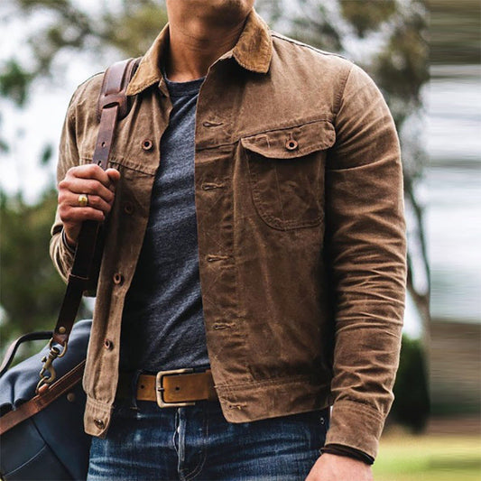 Men’s Casual Jacket – Standard Fit – Button-Up Front – Structured Silhouette – Chest Pocket