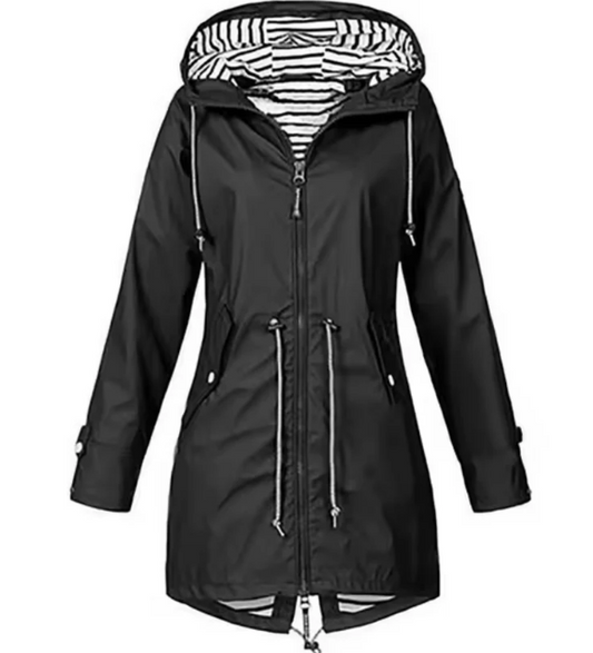 Women’s Hooded Jacket – Waterproof Breathable – Adjustable Waist – Lightweight Fit