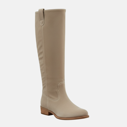 Isla Knee-Length Knee-High Boots | Almond Toe Low Block Heel Boots