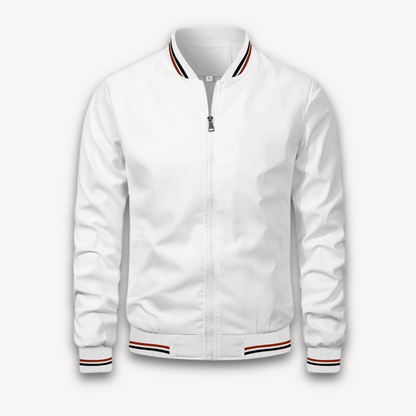 Men’s Bomber Jacket – Relaxed Fit – Lightweight Breathable Blend – Zip Front – Ribbed Trim