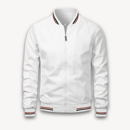 Men’s Bomber Jacket – Relaxed Fit – Lightweight Breathable Blend – Zip Front – Ribbed Trim