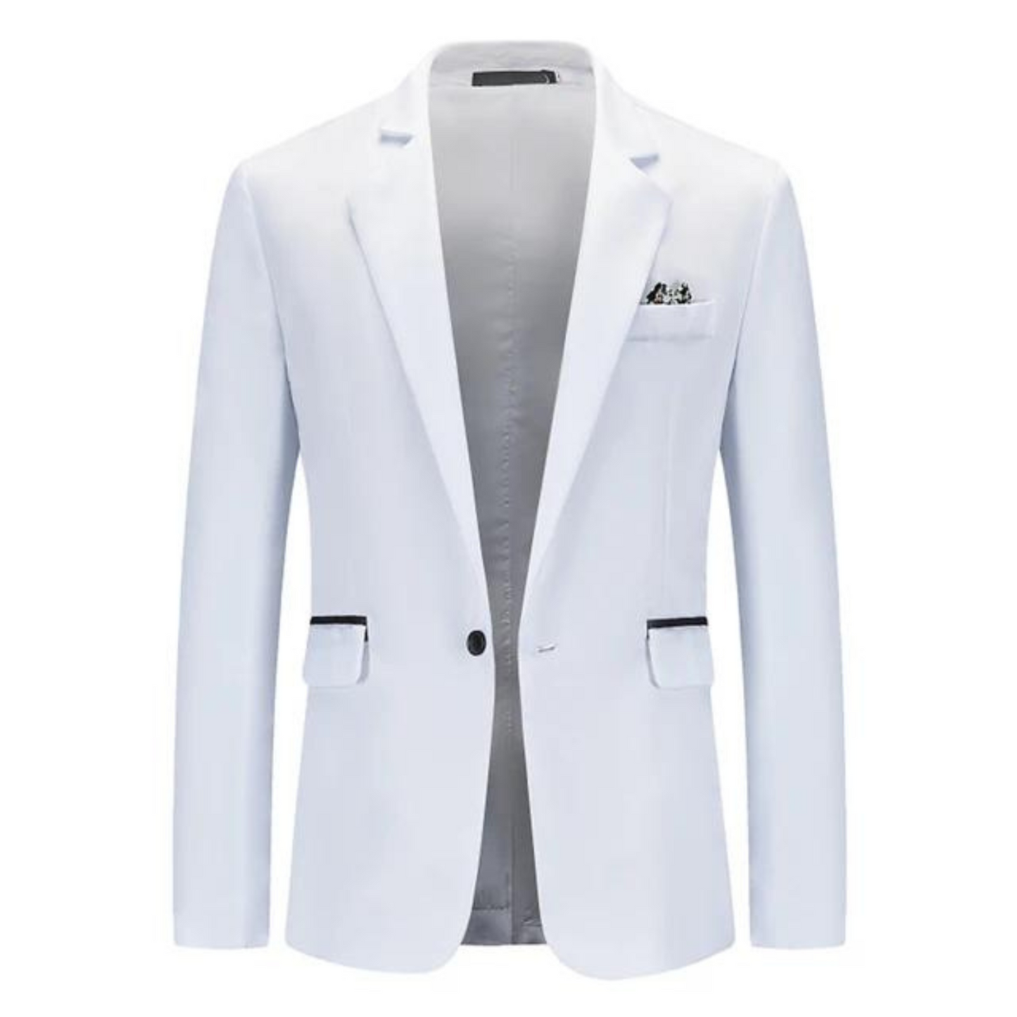 Men's Blazer – Tailored Slim Fit – Breathable Blend – Single Button – Notched Lapel