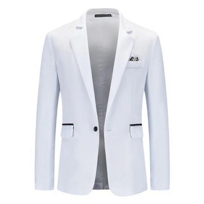 Men's Blazer – Tailored Slim Fit – Breathable Blend – Single Button – Notched Lapel