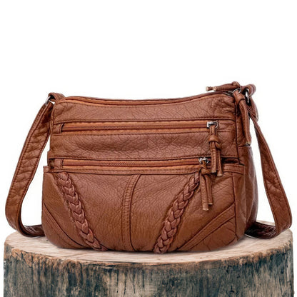Isla Crossbody Shoulder Bag | Braided Details Pebbled Texture Bag