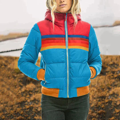 Women’s Quilted Jacket – Hooded – Water-Resistant – Zip Pockets – Sporty Fit