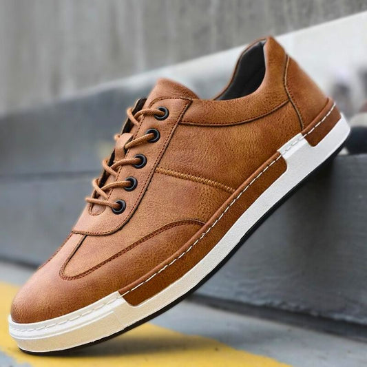 Men’s Low-Top Sneakers – Leather – Lace-Up – Durable Sole – Casual Everyday Fit