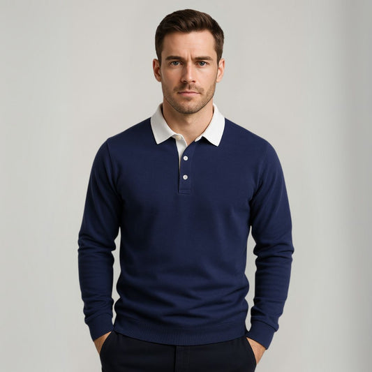 Men’s Polo Sweater – Soft Knit – Regular Fit – Long Sleeve Smart Casual Top