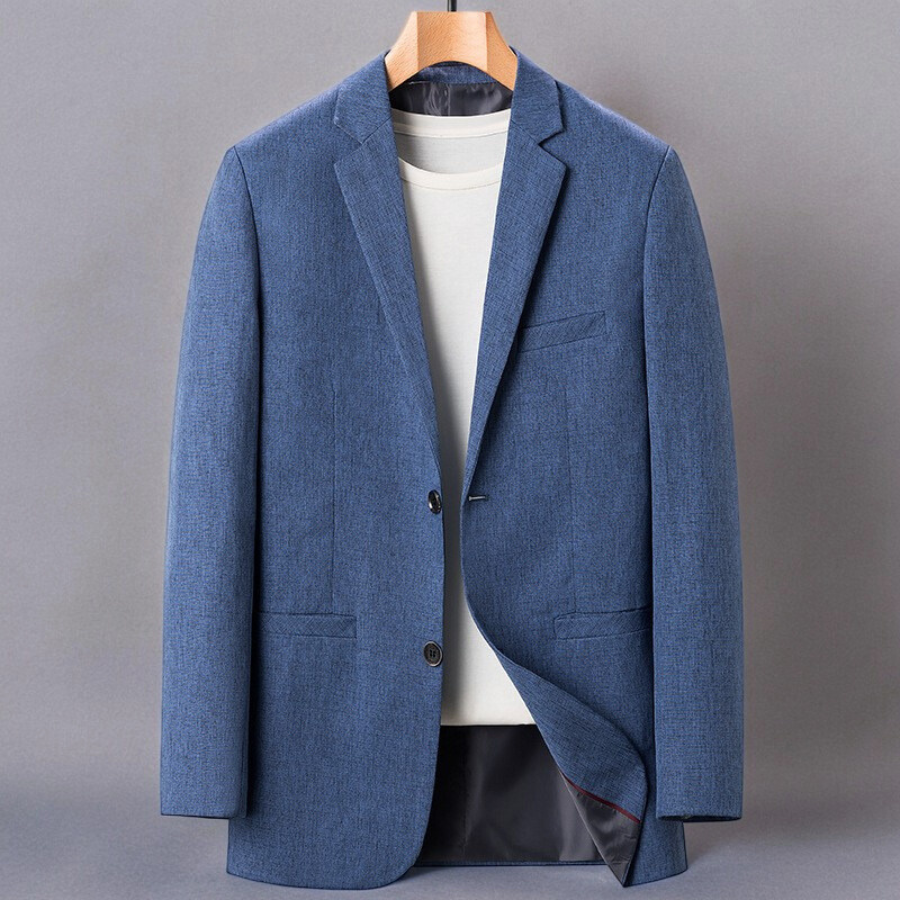 Men’s Blazer – Structured Fit – Wool Blend – Notch Lapel – Two-Button Closure