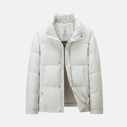 Theodore Quilted Down Jacket | Stand Collar Relaxed Fit Jacket