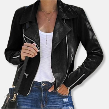 Bianca Suede Biker Jacket | Slim Fit Cropped Jacket