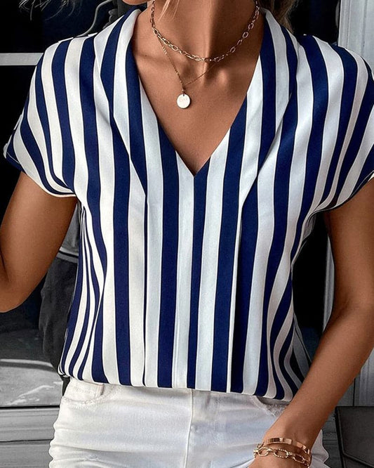 Nautical Chic: The Striped Summer Elegance Top for Women