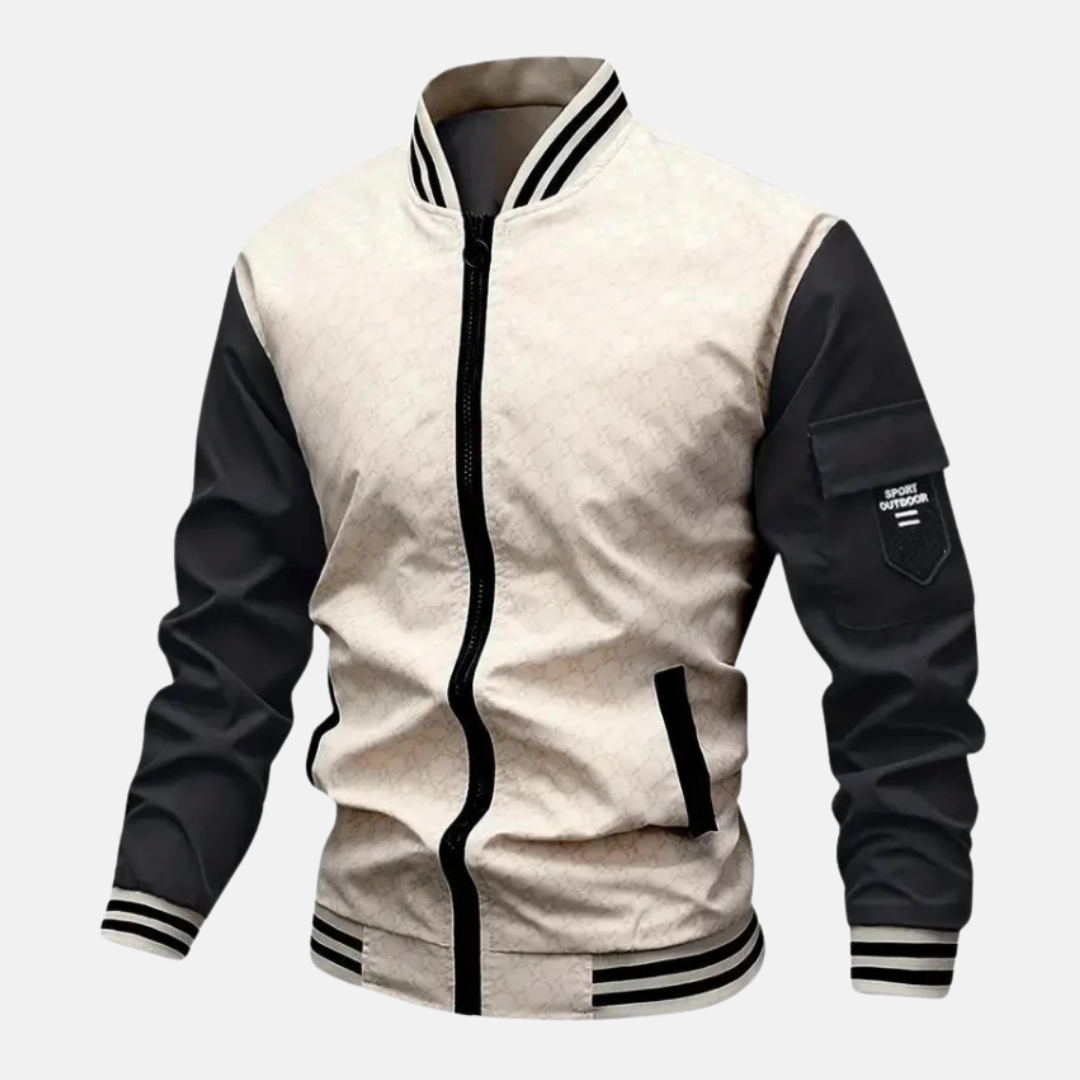 Men’s Bomber Jacket – Standard Fit – Ribbed Trim – Sleeve Pocket