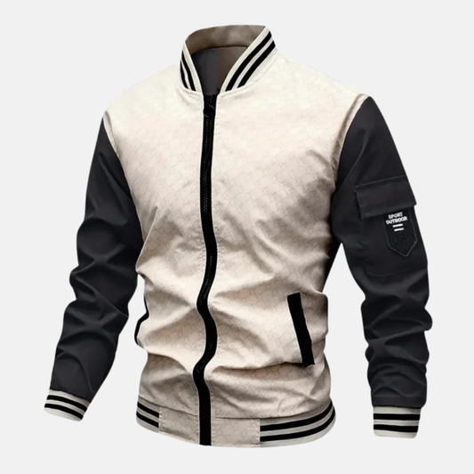 Men’s Bomber Jacket – Standard Fit – Ribbed Trim – Sleeve Pocket