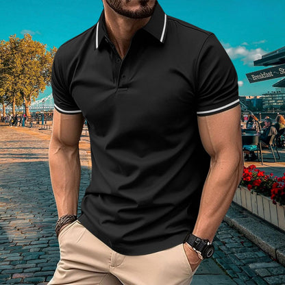 Men’s Polo Shirt – Slim Fit – Soft Knit – Ribbed Collar – Short Sleeve Casual Wear