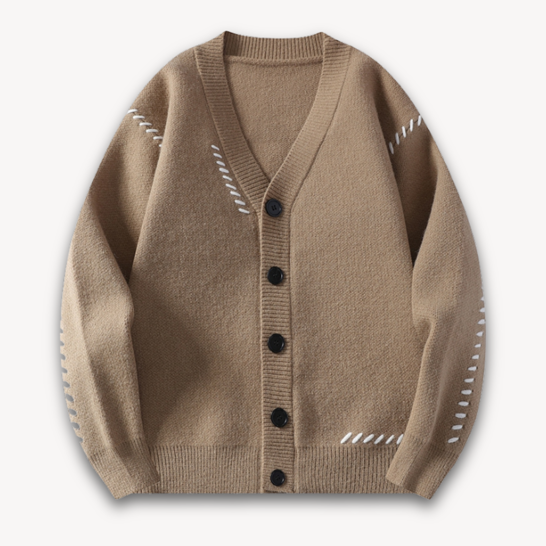 Men’s Knitted Cardigan – Oversized Fit – Soft Knit – Button-Up – Mid-Length Casual Layering
