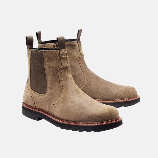 Men’s Chelsea Boots – Streamlined Fit – Leather Feel – Elastic Sides – Rubber Sole