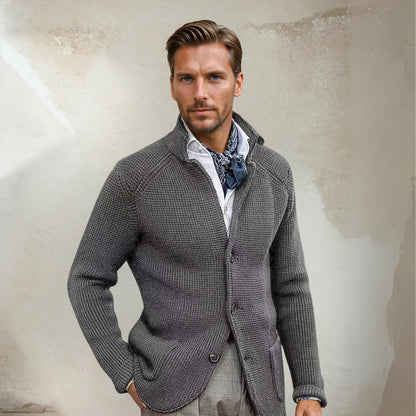 Men’s Waistcoat – Wool Blend – Tailored Fit – High Collar – Button Front – Smart Casual