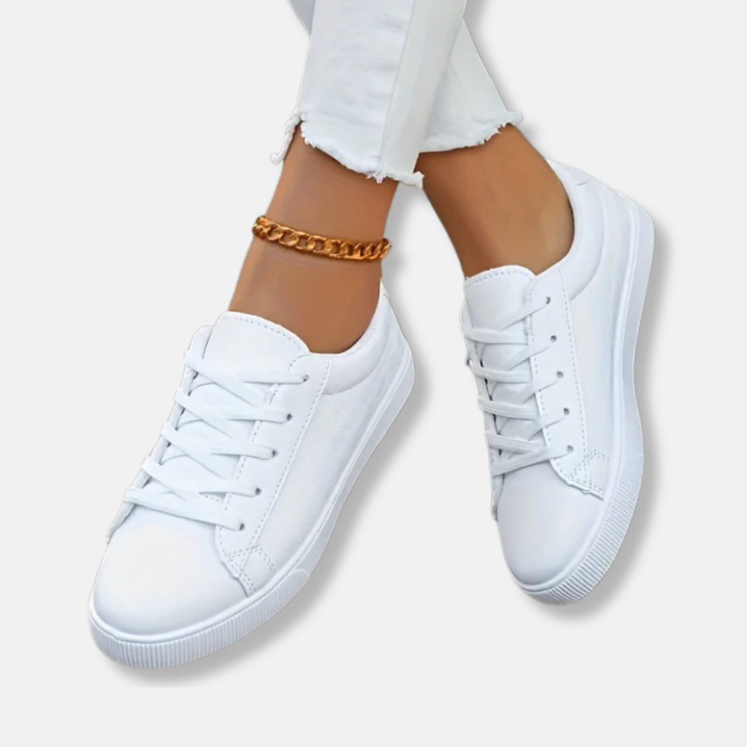Women’s Sneakers – Low-Top – Lightweight – Lace-Up – Rubber Sole – Minimalist