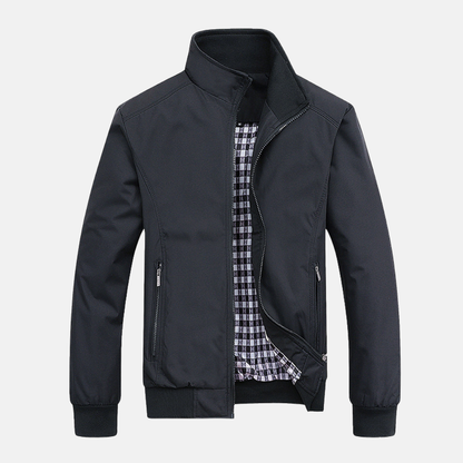 Men’s Bomber Jacket – Stand Collar – Ribbed Cuffs – Zip Pockets