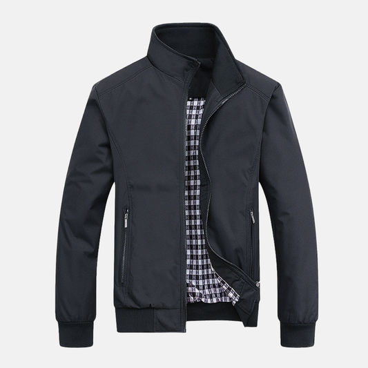 Men’s Bomber Jacket – Stand Collar – Ribbed Cuffs – Zip Pockets