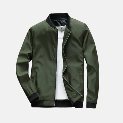 Men’s Bomber Jacket – Regular Fit – Wind-Resistant – Ribbed Trim – Zip Front