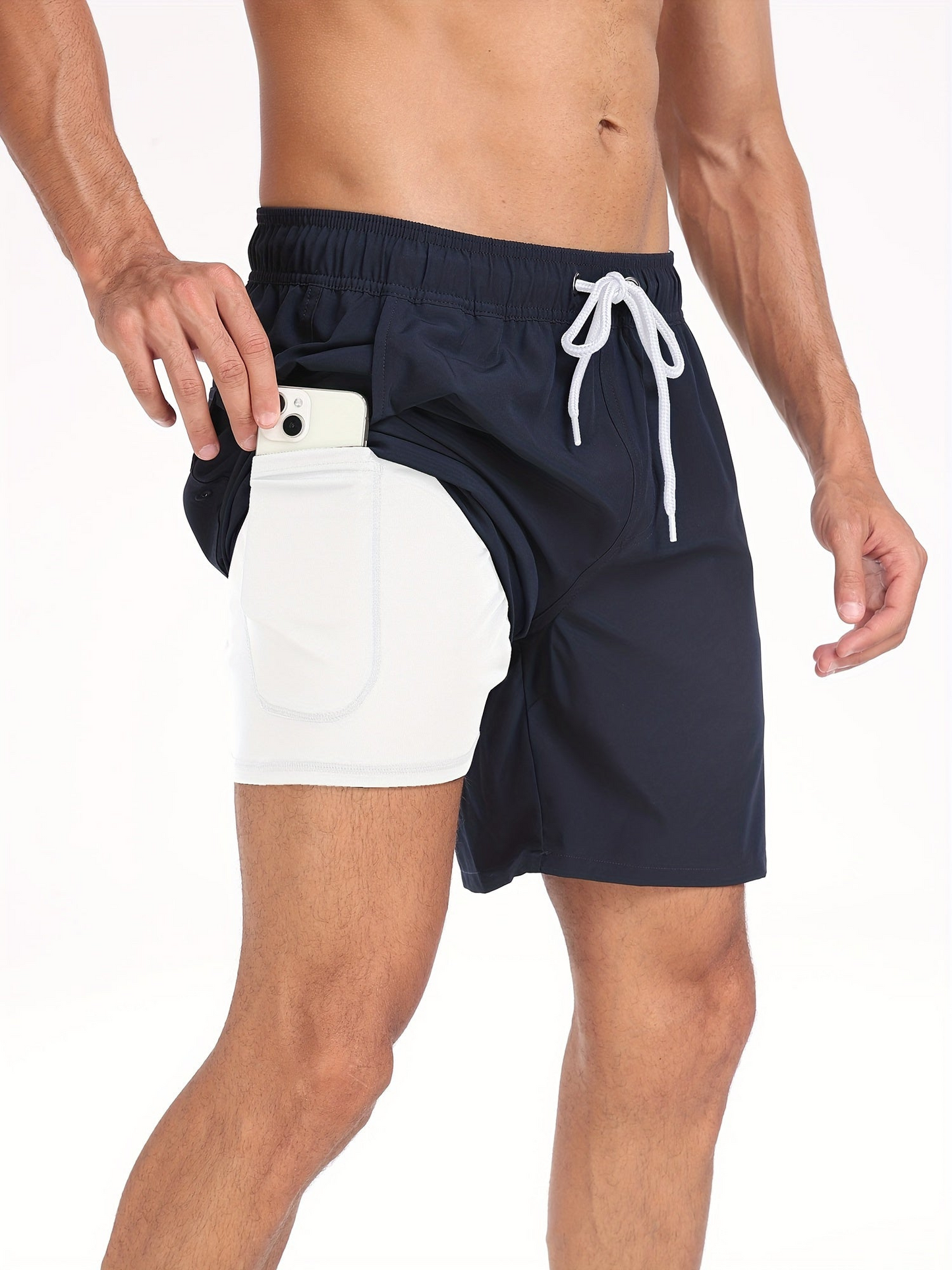 Men’s Swim Trunks – Quick Dry – Mid-Thigh – Elastic Waist – Inner Lining – Pocket