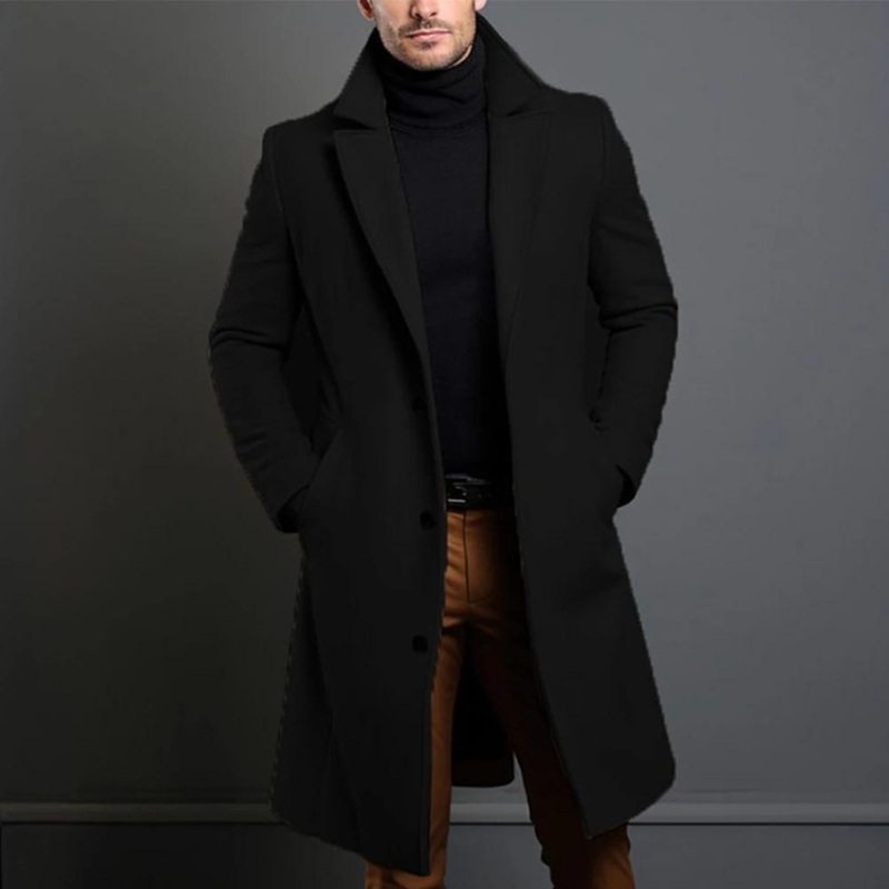 James Tailored Overcoat | Lapel Collar Button Front Overcoat