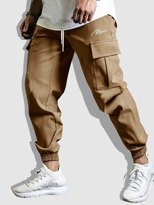 Men’s Cargo Jogger Pants – Relaxed Fit – Cotton Blend – Elastic Waistband