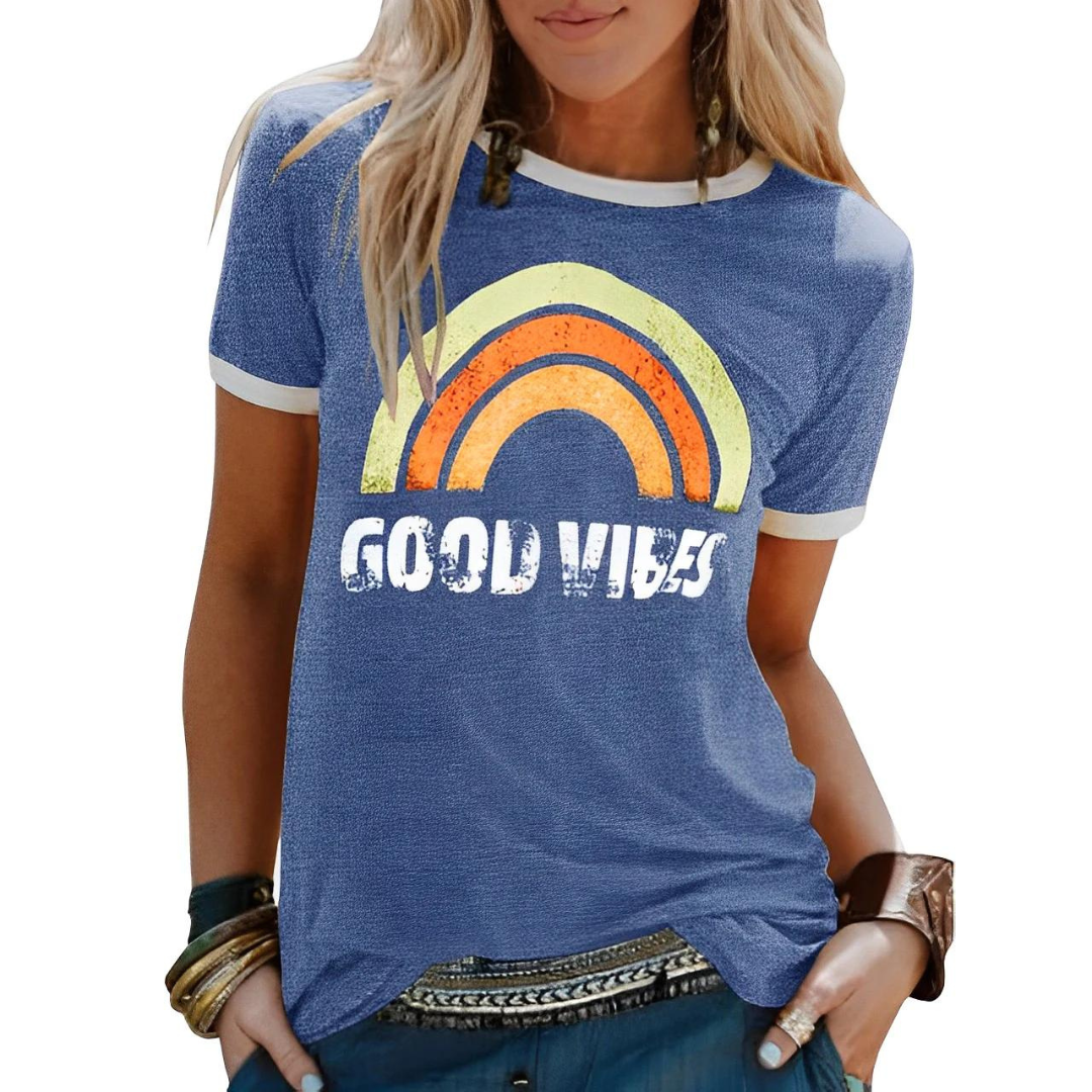 Women’s T-Shirt – Relaxed Fit – Graphic Front – Crew Neck Casual Wear
