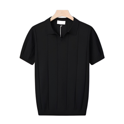 Oliver Ribbed Collared V-Neck Polo Shirt | Regular Fit Short Sleeve Polo Shirt