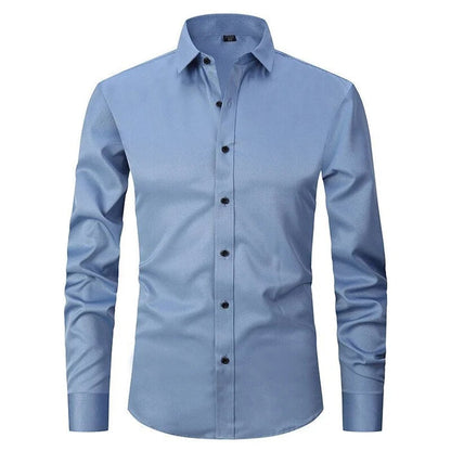 Men’s Shirt – Slim Fit – Stretch Comfort – Wrinkle-Free – Button-Down Collar