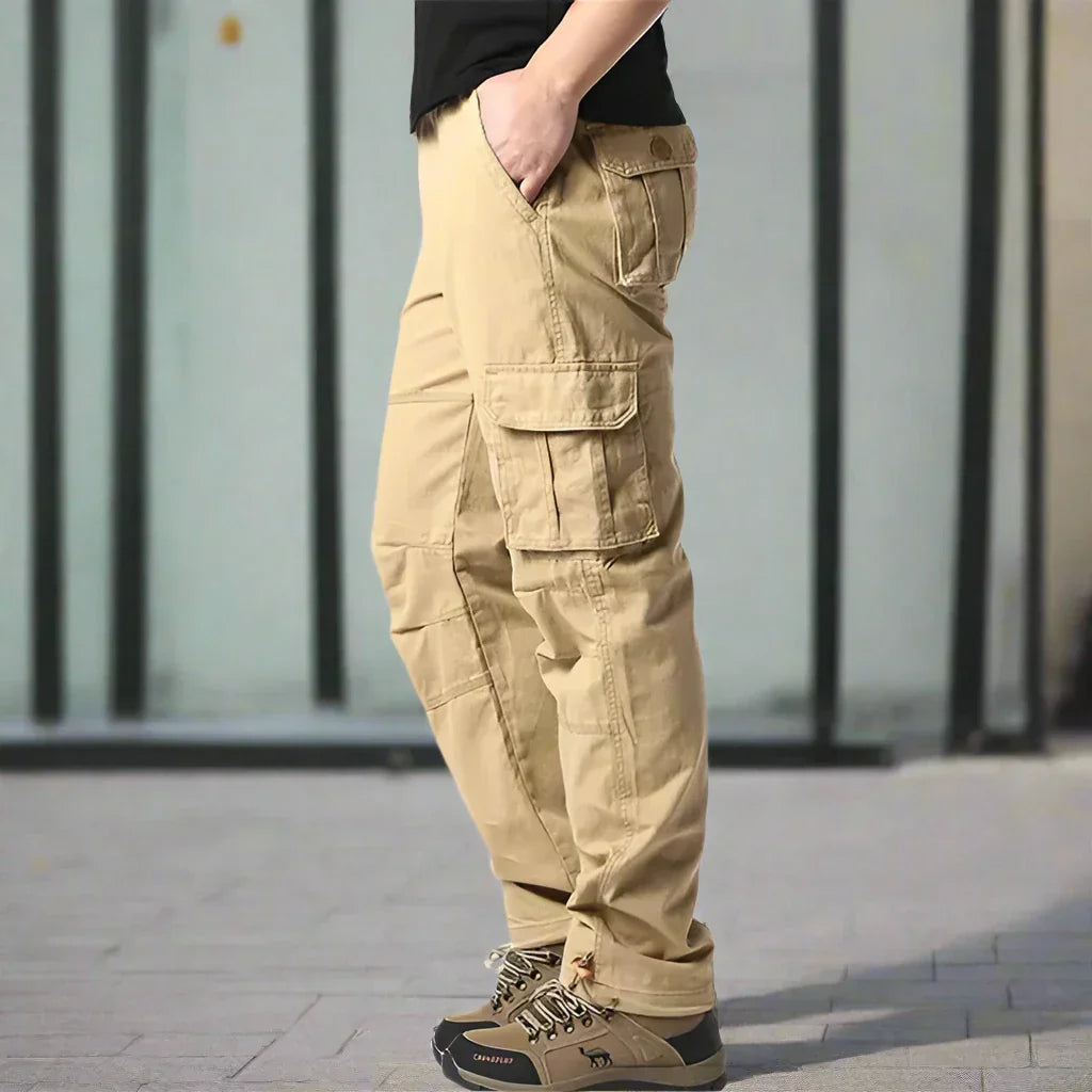 Men’s Cargo Pants – Relaxed Fit – Natural Fibers – Utility Pockets – Full Length