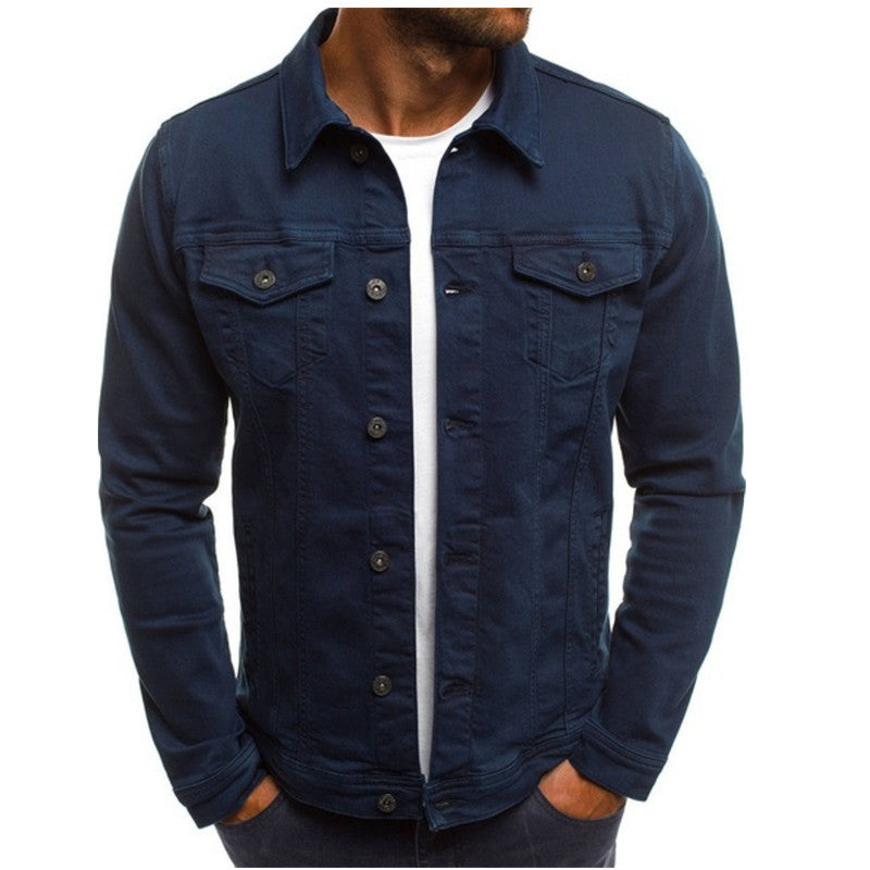 Men’s Denim Jacket – Structured Regular Fit – Button-Up – Chest Pockets – Durable Fabric