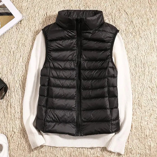 Isabella Puffer Vest | Slim Fit Quilted Zip Front Vest